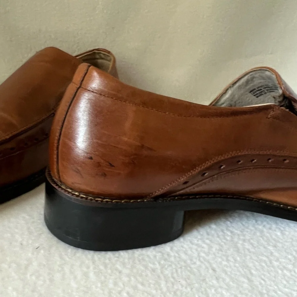 Stacy Adams Size 13M Brown/Tan Leather Slip On Shoes - Picture 7 of 15